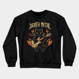 Death Metal Satanic Baphomet Cat playing guitar Crewneck Sweatshirt